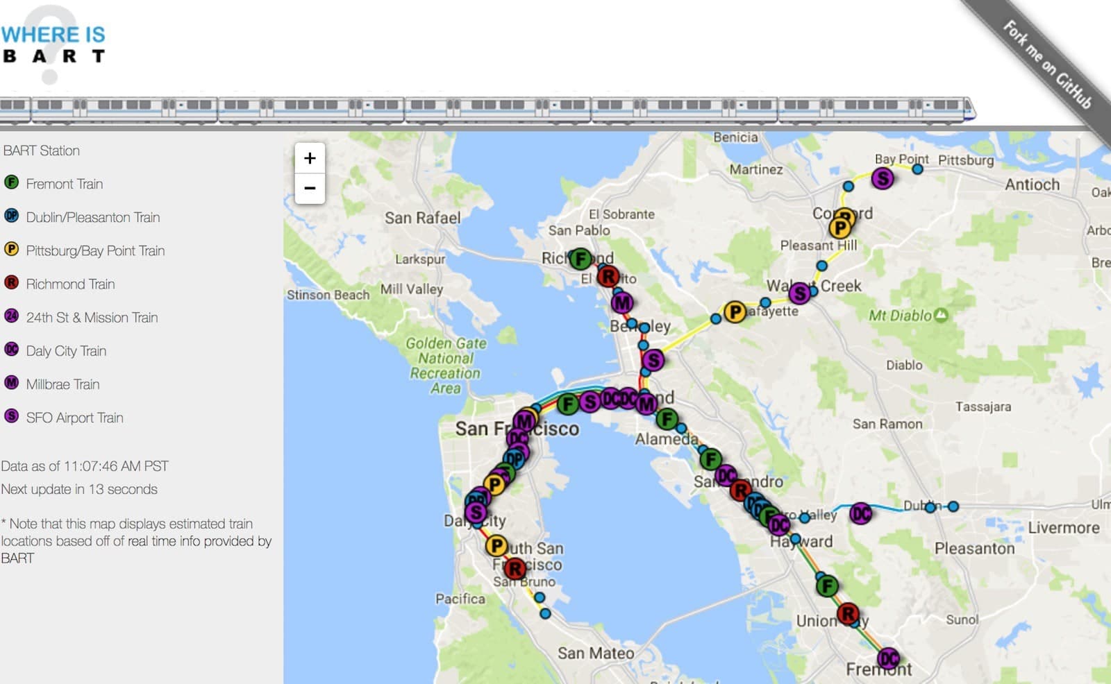 511 CCTA: Open-source maps and displays built from BART arrival predictions.