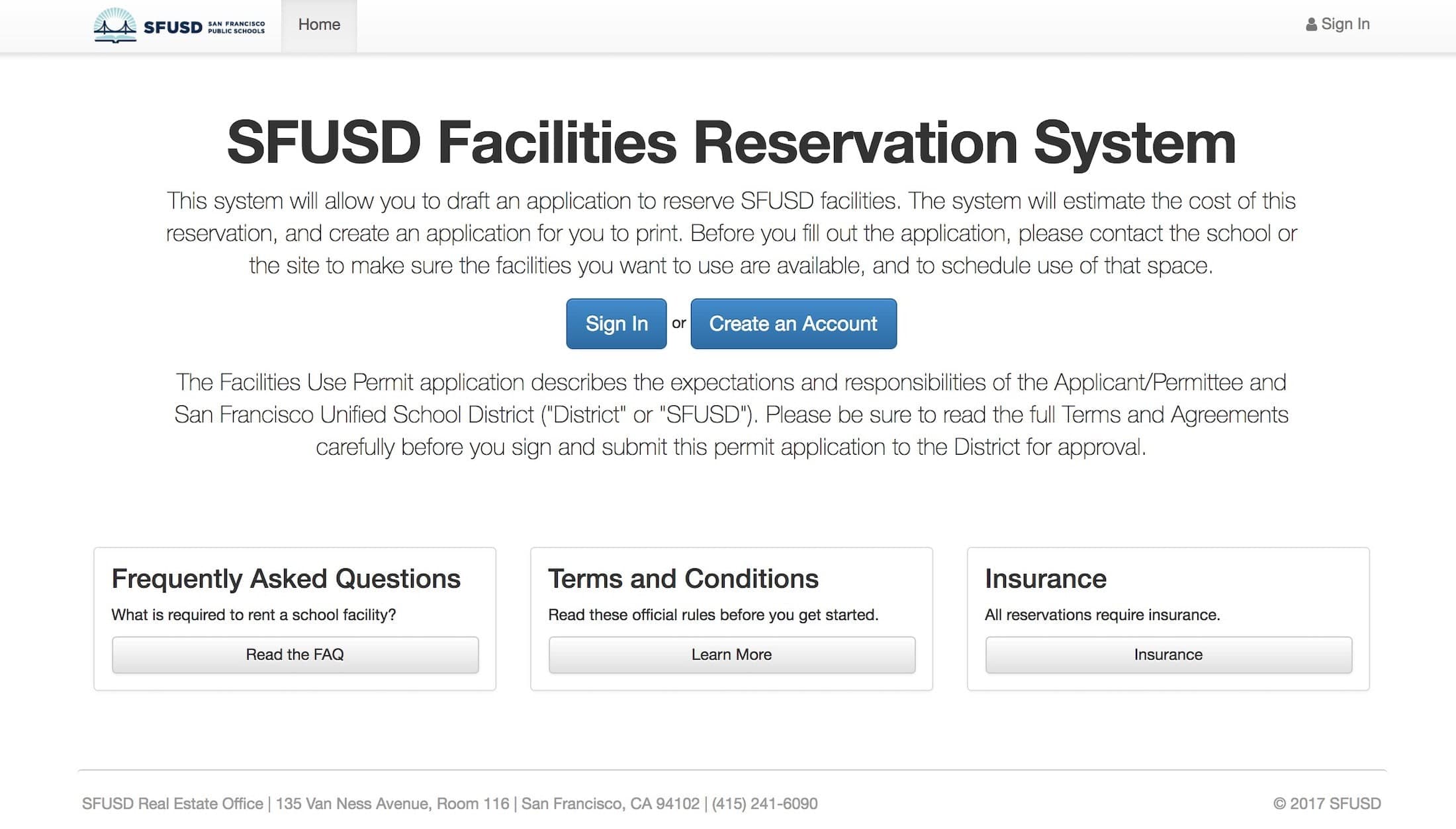 San Francisco Unified School District: Policy research, facility pricing, and an online system for school-use permits.