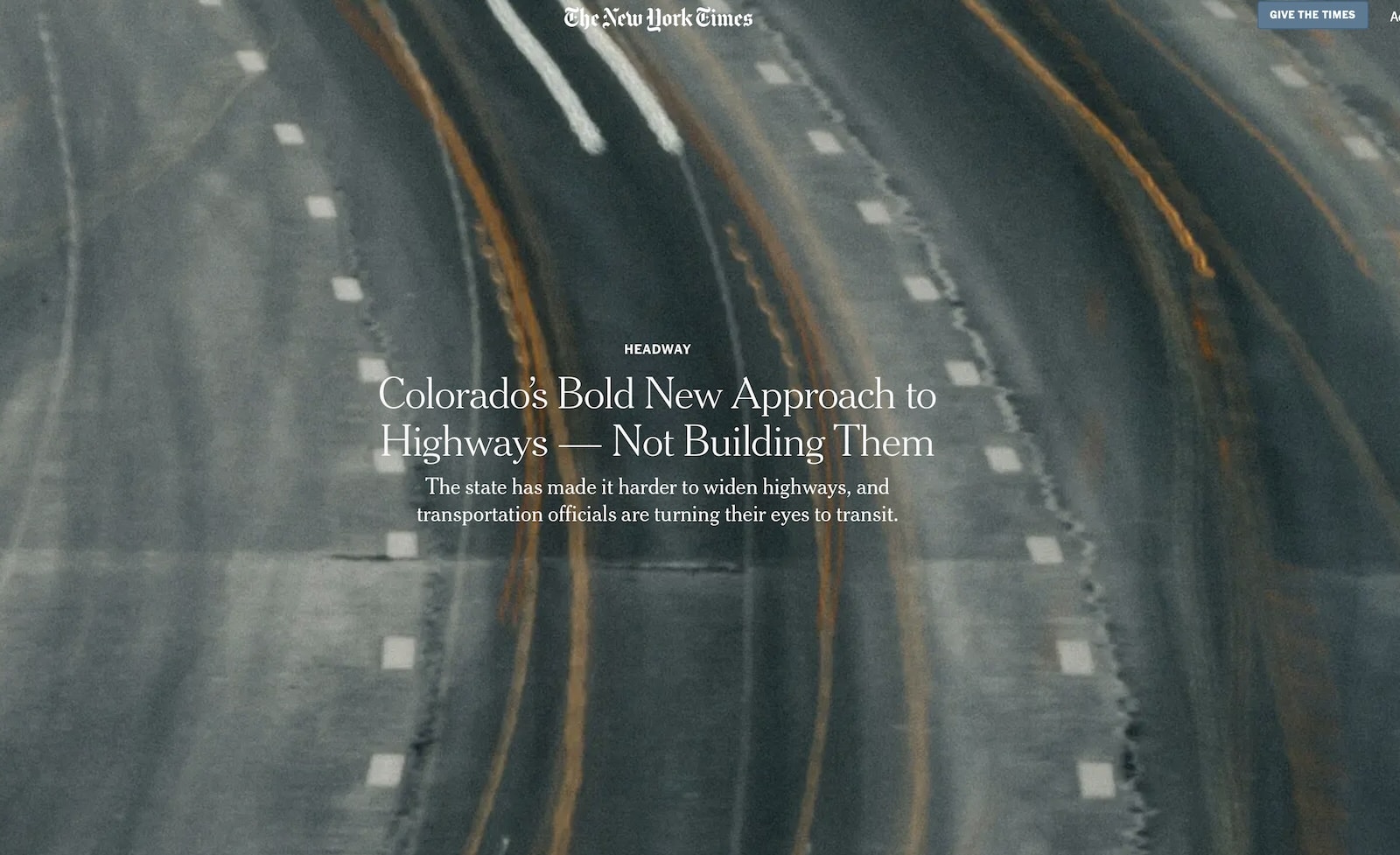 Colorado’s Bold New Approach to Highways — Not Building Them