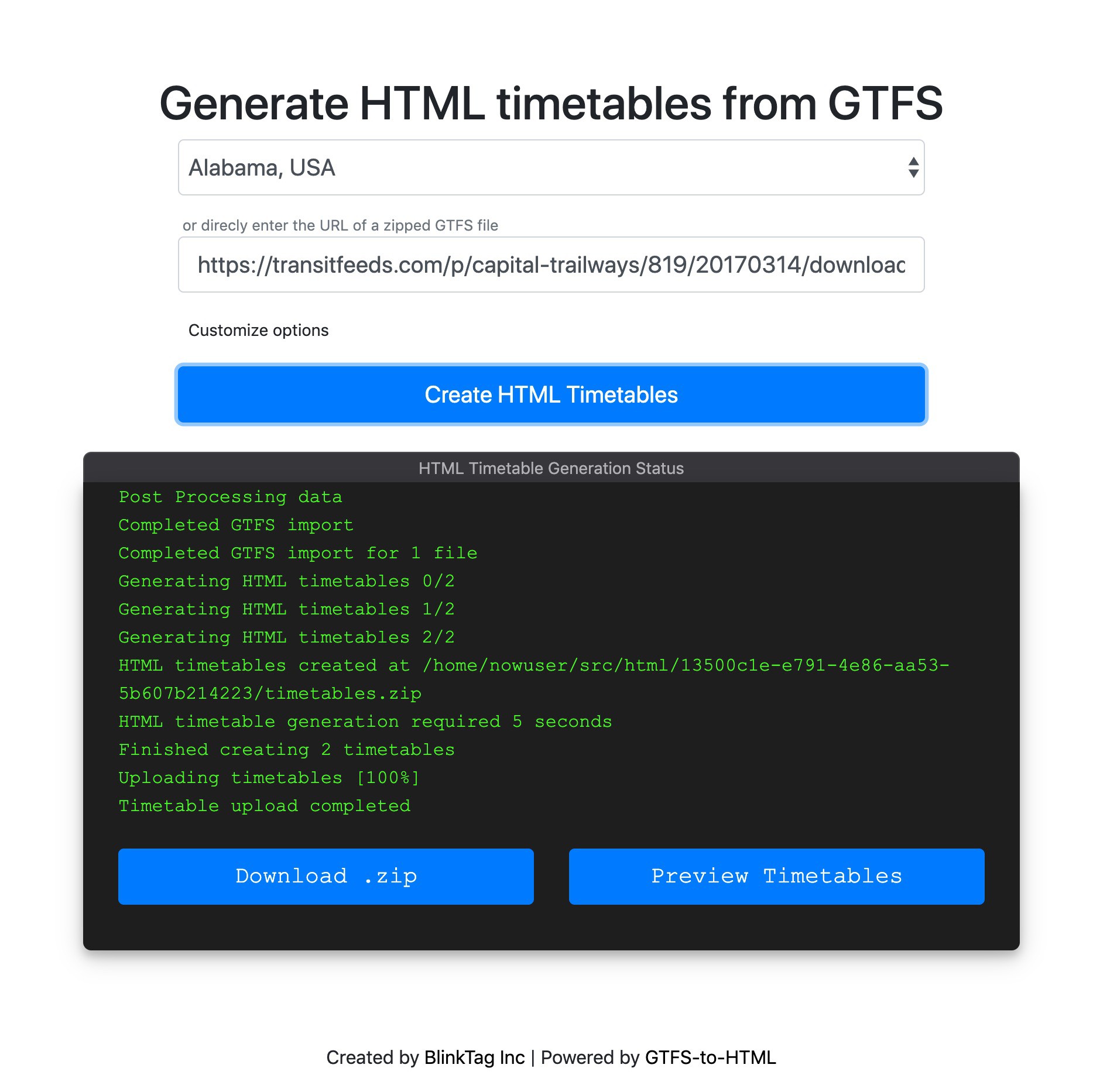 GTFS-to-HTML