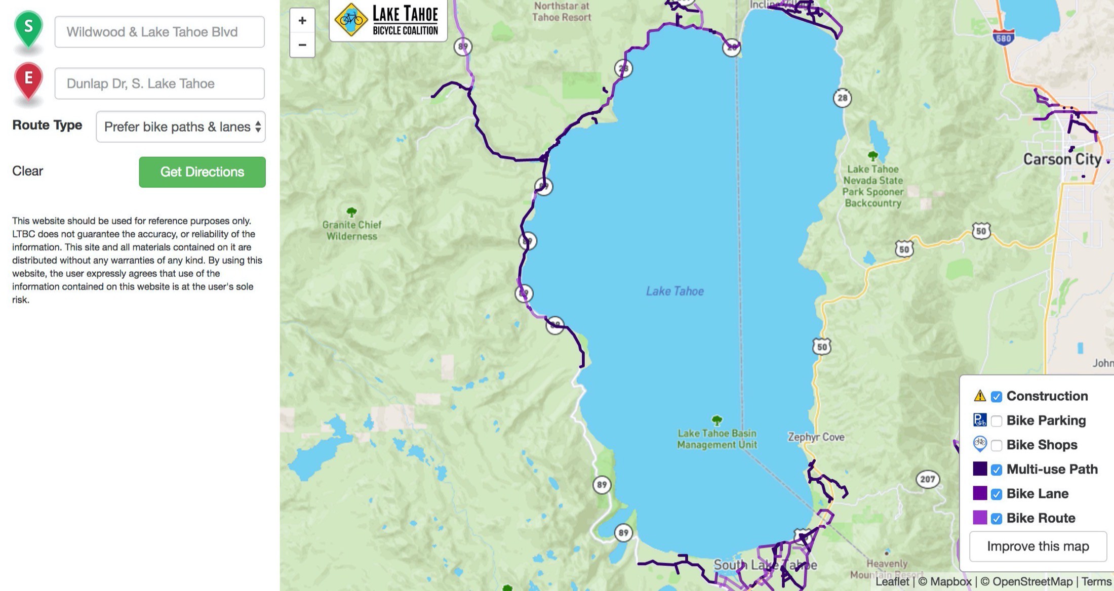 Tahoe Bike Mapper